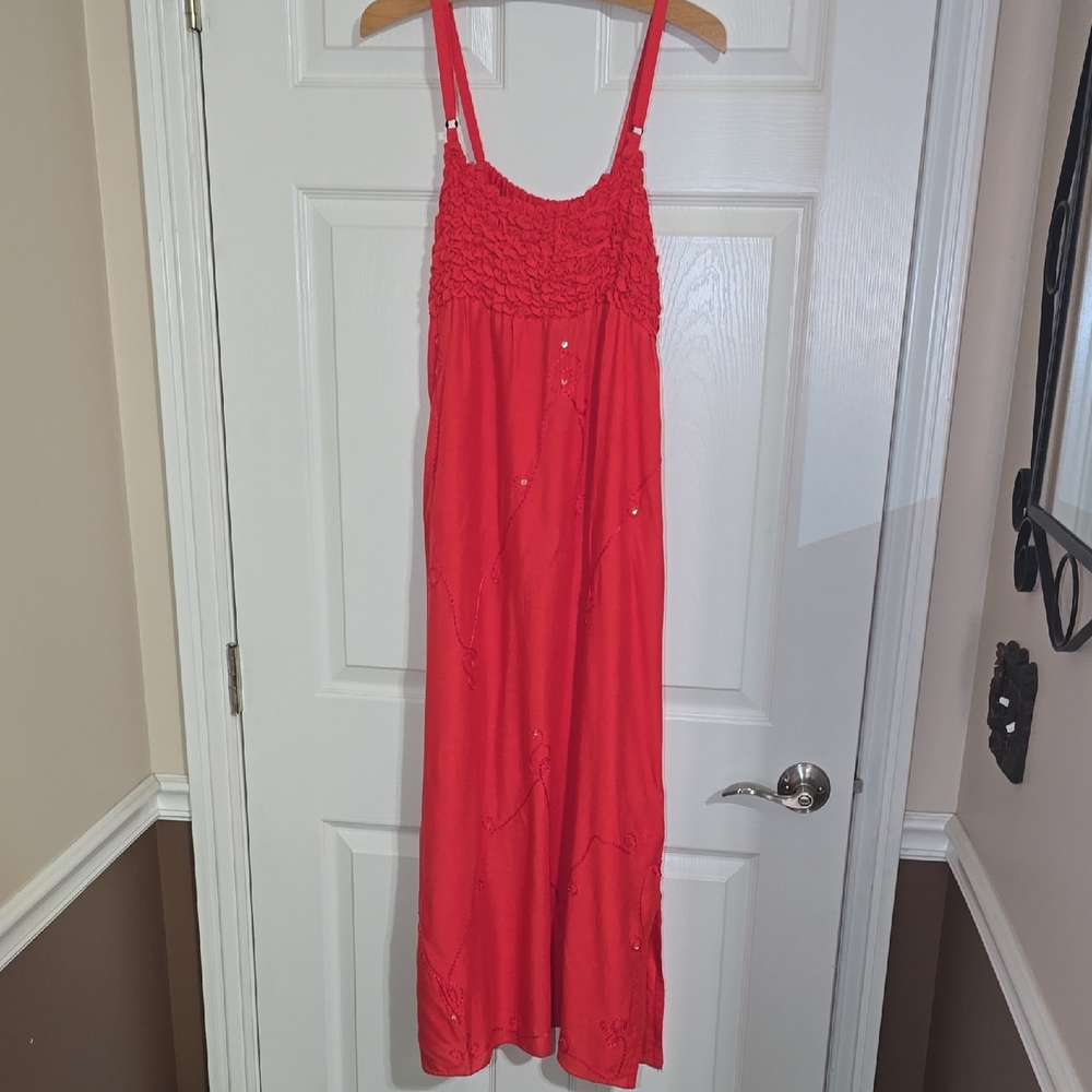 NWOT Red Sleeveless Maxi Dress/Beach Cover-up